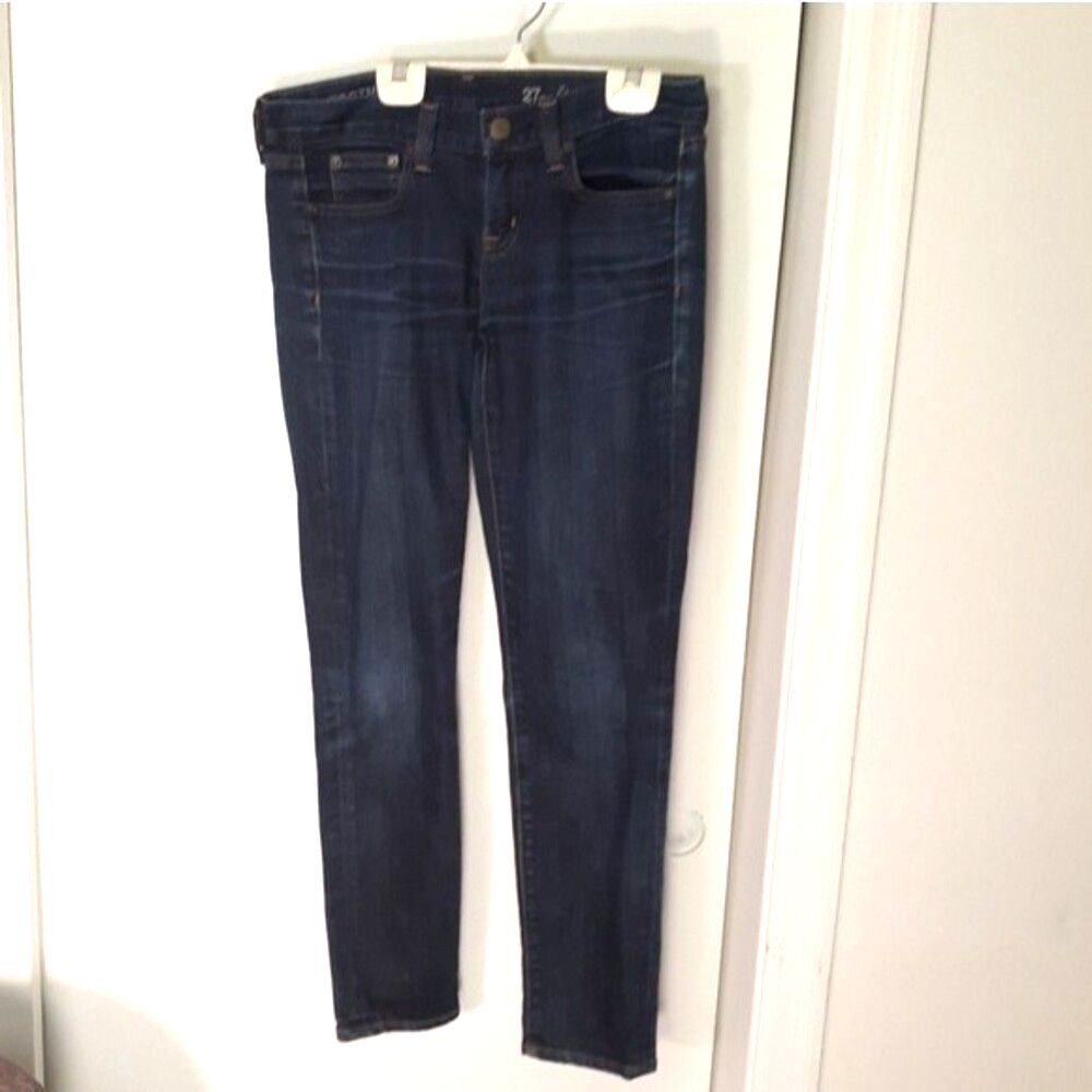 J crew toothpick jeans 27 ankle slim leg stretch denim pants s m 29 inseam